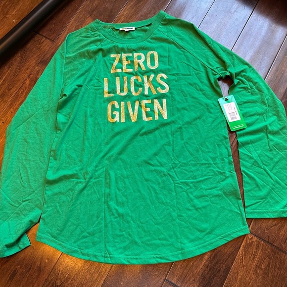 Tipsy Elves Tops - Tipsy Elves Women’s St. Patrick’s Day Zero Lucks Given Ladies Shirt